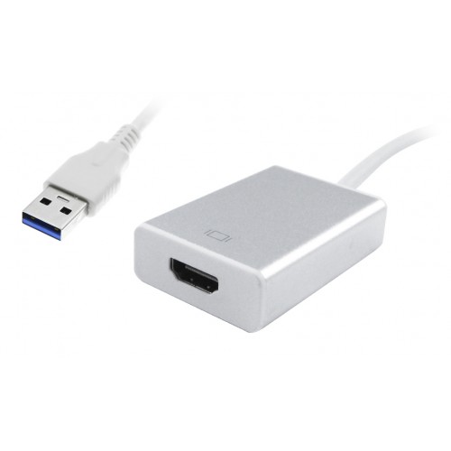 POWERTECH converter USB 3.0 σε HDMI PTH-022 με Audio, ασημί